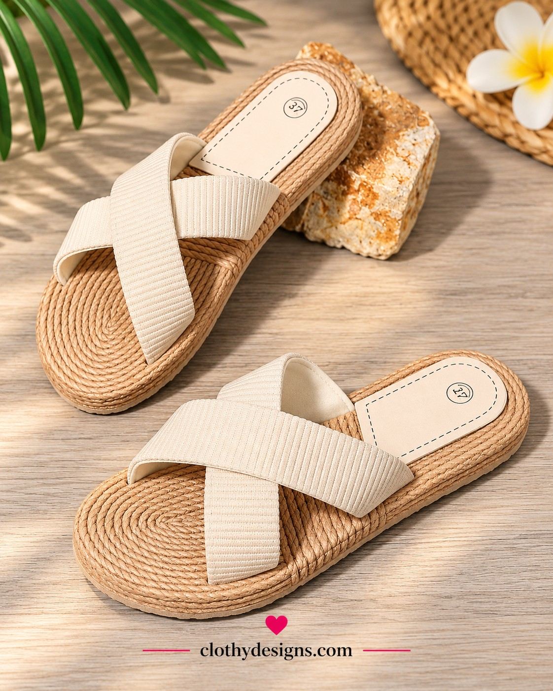 Women's Summer House Slippers – Lightweight Breathable Non-Slip Slides for Home, Beach & Everyday Wear